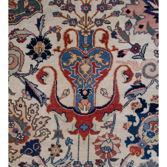 Late 19th Century 18th Century Handwoven Wool Persian Tabriz Rug For Sale - Image 5 of 6