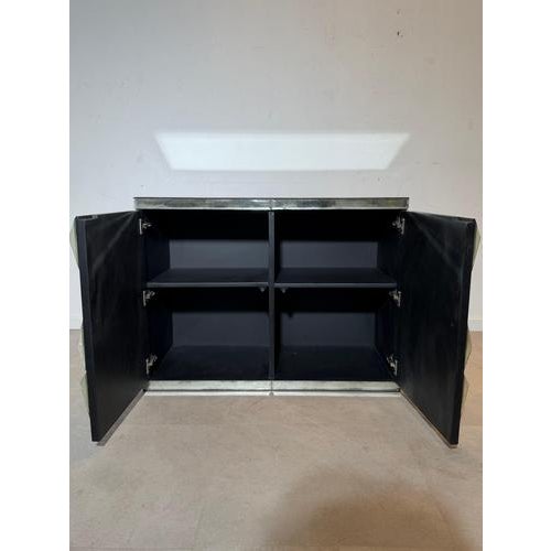 Vintage Faceted Mirrored Sideboard with Glass Doors For Sale - Image 6 of 8