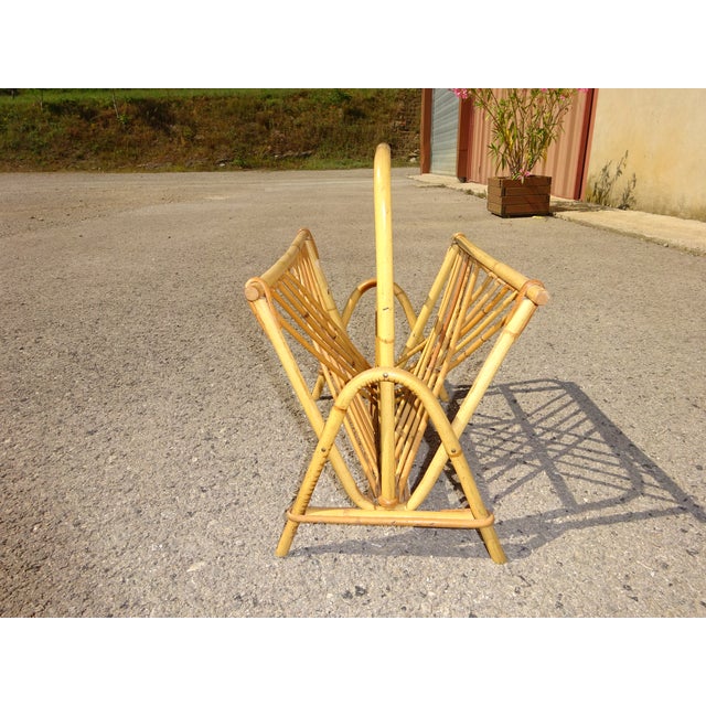 Vintage Rattan Magazine Holder For Sale - Image 11 of 11