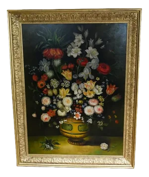 French Artist, Floral Still Life, Oil Painting, Framed