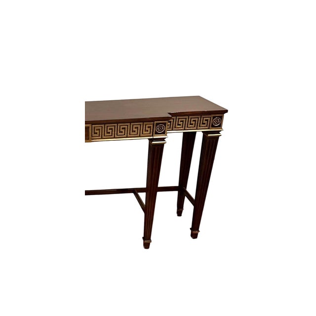 Late 20th Century Late 20th Century Hickory White Greek Key Console For Sale - Image 5 of 18