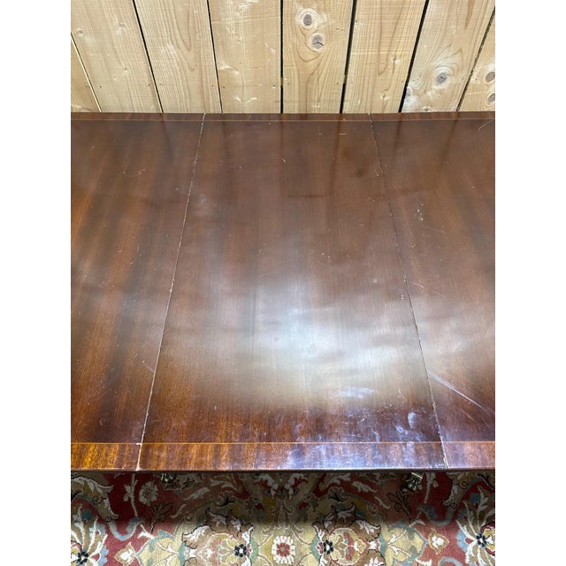 Wood Large English Extendable Mahogany Table with Brass Claw Legs, 1890s For Sale - Image 7 of 13