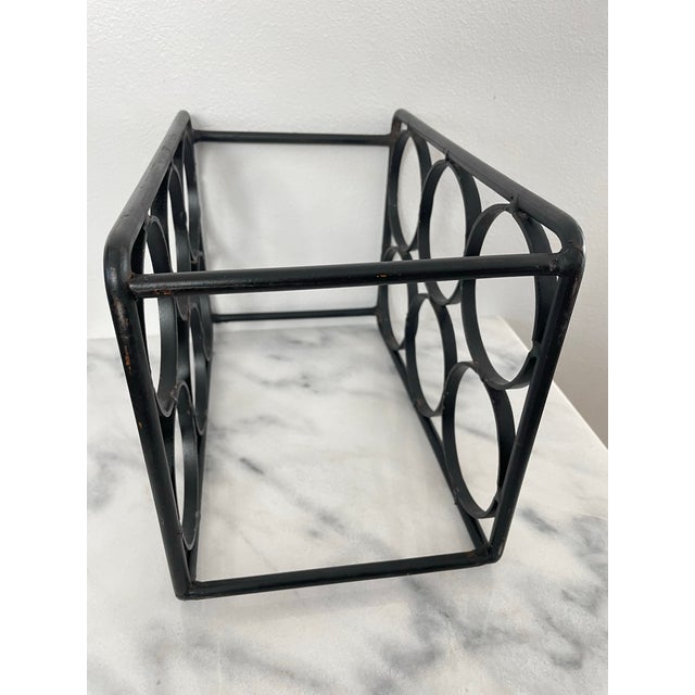Mid-Century Arthur Umanoff Style Wrought Iron Wine Rack For Sale - Image 4 of 8