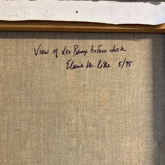 1990s 1990’s Original Contemporary Landscape Painting “View of Les Baux Before Dusk” Signed For Sale - Image 5 of 5