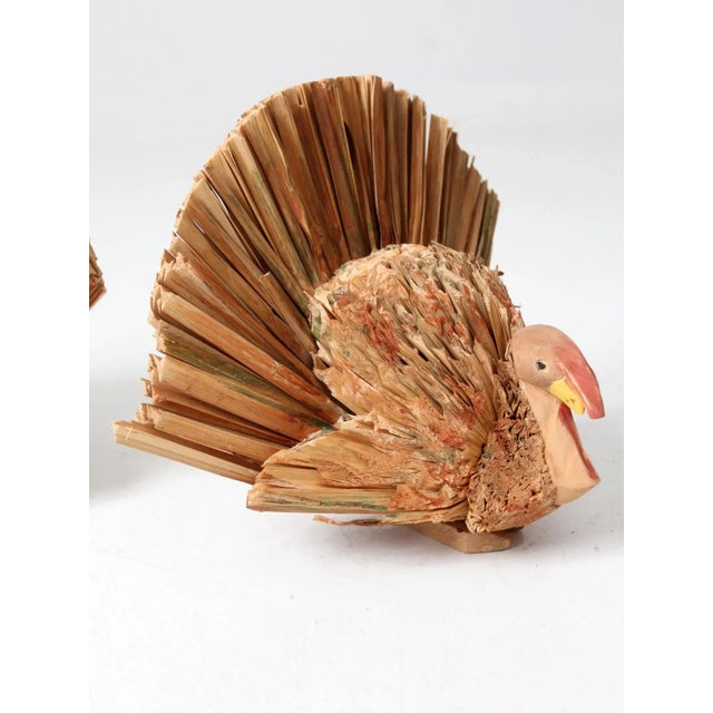 Vintage Woven Decorative Turkeys Set of 4 For Sale - Image 4 of 12