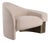 Lucques Left Arm Modern Taupe Bouclé Curved Accent Chair For Sale