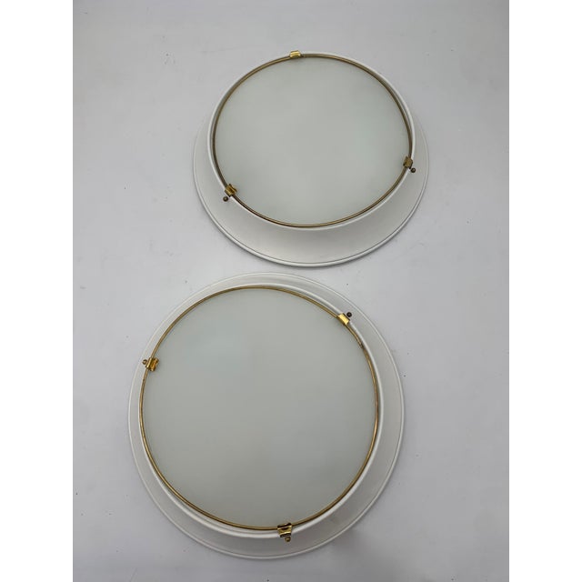 Vintage Ceiling Lights in Glass attributed to Fontana Arte, Italy, 1960s, Set of 2 For Sale - Image 6 of 6