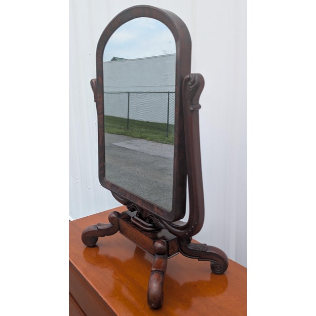 Victorian Vintage Ornate Victorian Mahogany Dressing Table Mirror For Sale - Image 3 of 11