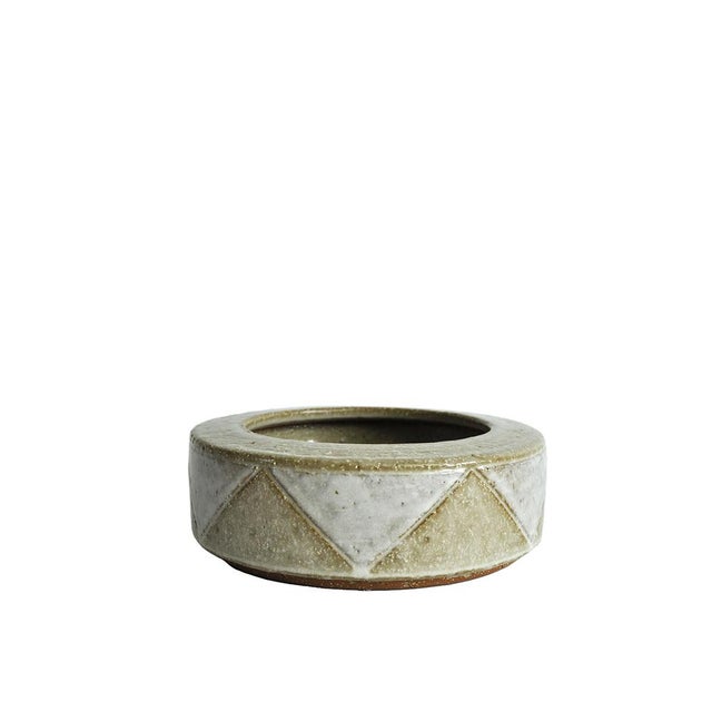 Danish White and Beige-Brown Ceramic Bowl from Palshus, Denmark, 1960s For Sale - Image 10 of 10