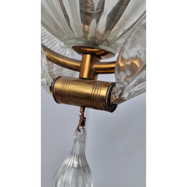 Chandelier in Brass and Clear Glass by Ercole Barovier for Barovier & Toso, 1960s For Sale - Image 17 of 18
