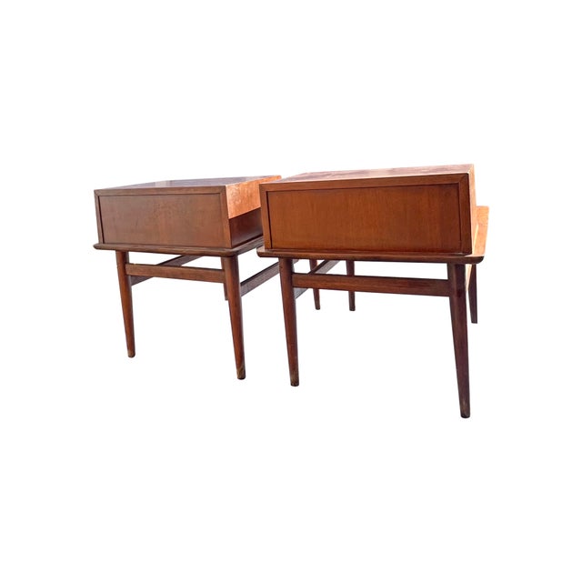 Mid Century Modern Vintage End Side Tables or Nightstands Attributed to Martinsville For Sale - Image 9 of 12
