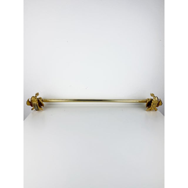 Mid-Century Modern Hollywood Regency French Gold Tone Swan Bathroom Set, Bathroom Towel Ring, Towel Rail, and Wall Hook, 1970s, Set of 3 For Sale - Image 3 of 18