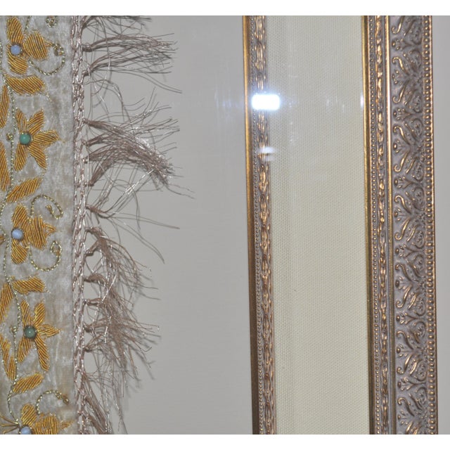 1990s Wall Art Oversized Framed Silk Rug Decorated With Natural Stones For Sale - Image 9 of 10