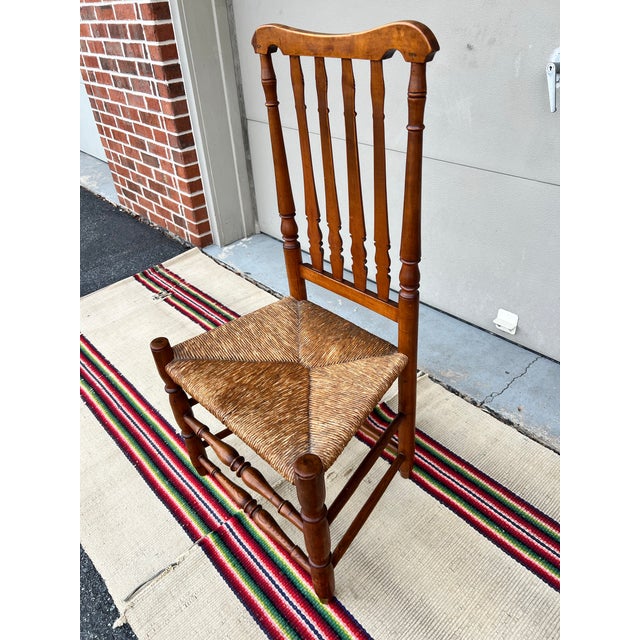 American A Antique Country Bannister Back Side Chair, New England, Circa 1750’s For Sale - Image 3 of 12