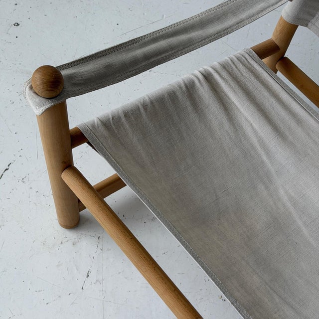 Mid-Century Modern 1980s Danish Canvas Sling Safari Chairs For Sale - Image 3 of 10