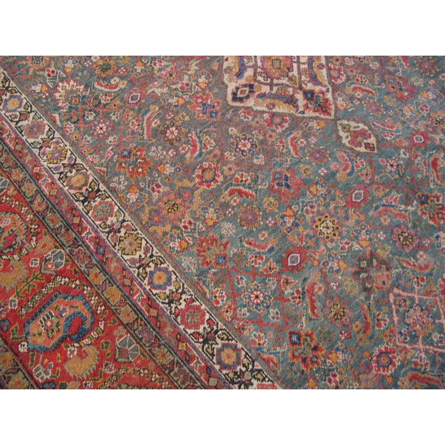 Green 1820s Green Herati Medallion Antique n.w. Persian Gallery Rug 6'10" X 17' Handknotted Wool Carpet For Sale - Image 8 of 18