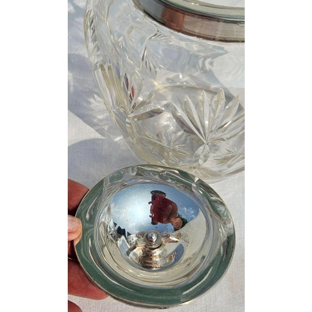 Metal Cut Crystal Biscuit Bucket, 1920s For Sale - Image 7 of 9