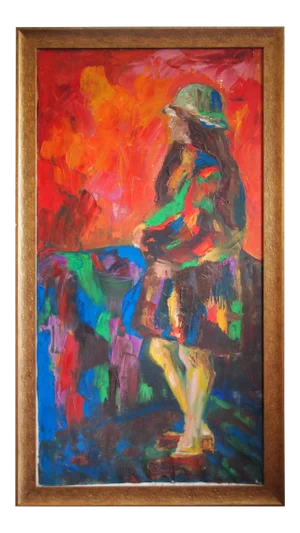 Vintage Irwin Touster Portrait Figural Painting