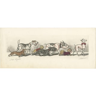 Boris Oklein, Dirty Dogs of Paris, 1930, Etching For Sale