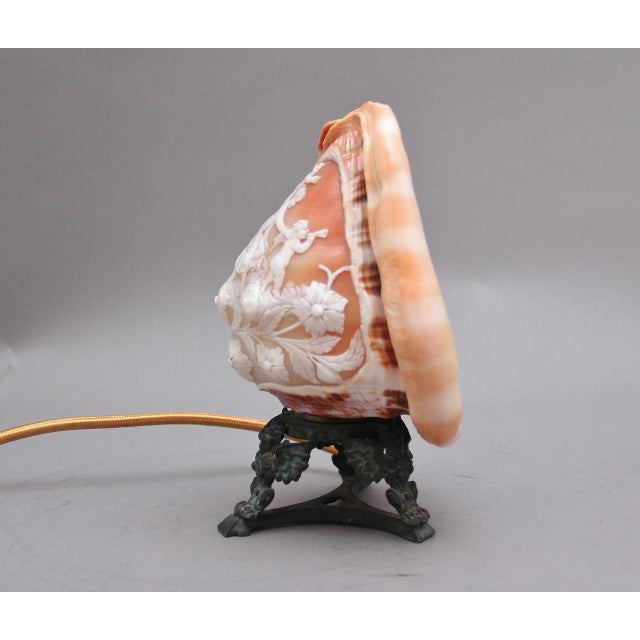 Antique Carved Shell Cameo Lamp, 1880 For Sale - Image 3 of 10