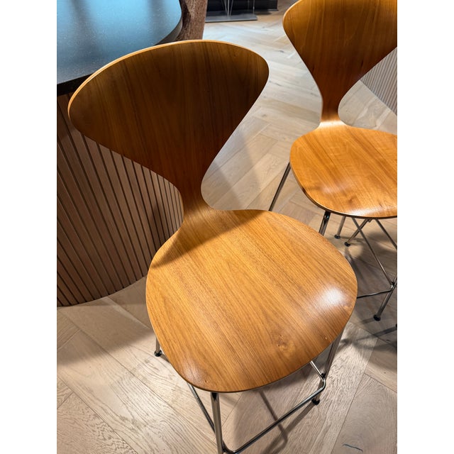 Walnut Barstools With Metal Legs (Set of 4, Cherner Company) For Sale - Image 15 of 17
