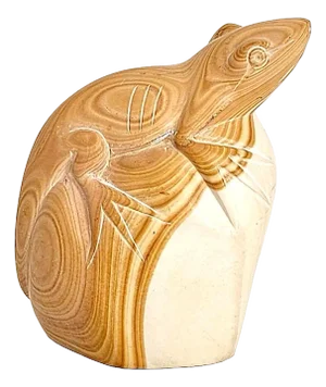 Vintage Hand Carved Soap Stone Lizard Figurine/Bookend/Paperweight