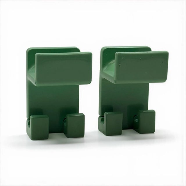 Teal Green Wall Hooks by Olaf Von Bohr for Gedy, 1970s, Set of 2 For Sale - Image 6 of 11