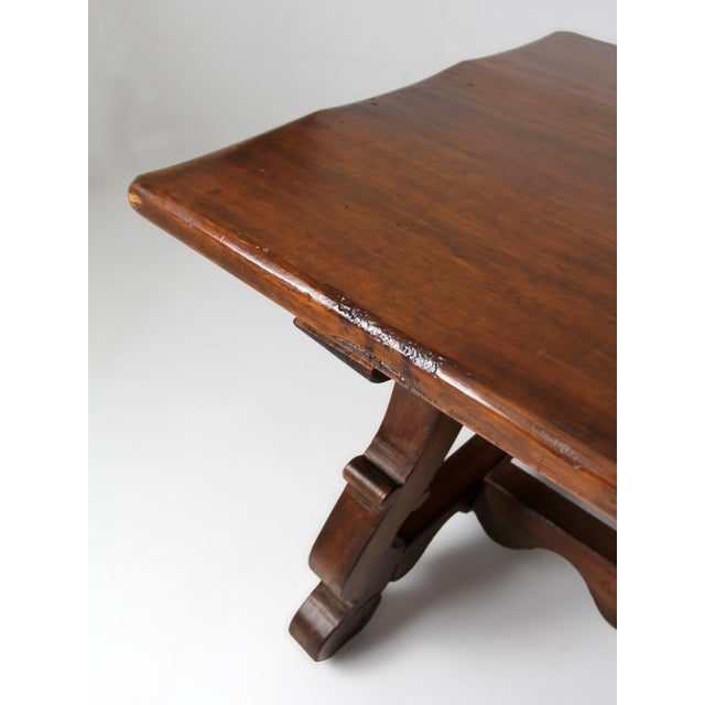 Antique Spanish Revival Trestle Table For Sale - Image 10 of 18