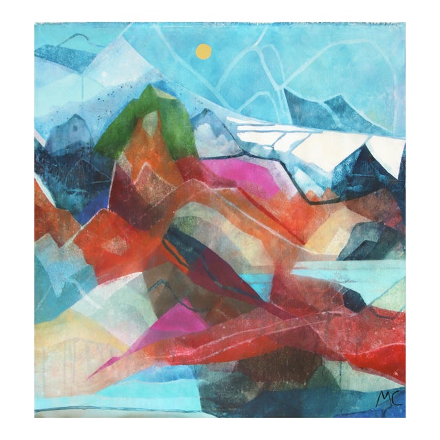 The Canyon II - Original Contemporary Canyon Landscape Acrylic Painting on Canvas by Maria C Bernhardsson For Sale