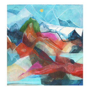 The Canyon II - Original Contemporary Canyon Landscape Acrylic Painting on Canvas by Maria C Bernhardsson