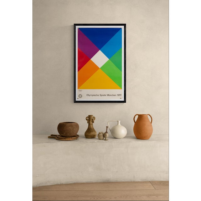 The Piece This original 1972 Munich Olympics poster, designed by the renowned Swiss artist Max Bill, exemplifies the...