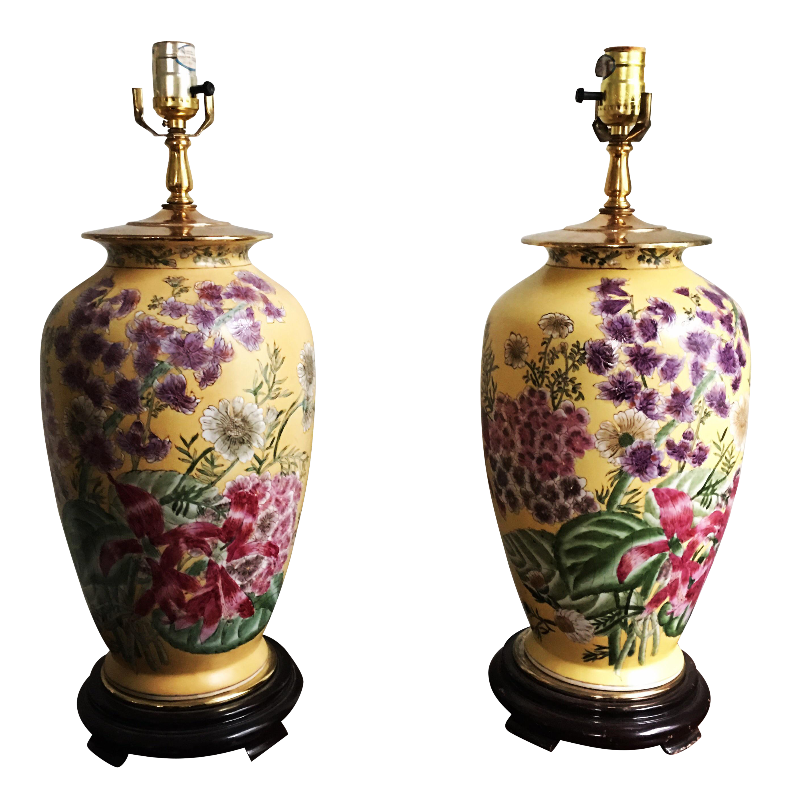 yellow ginger jar lamps