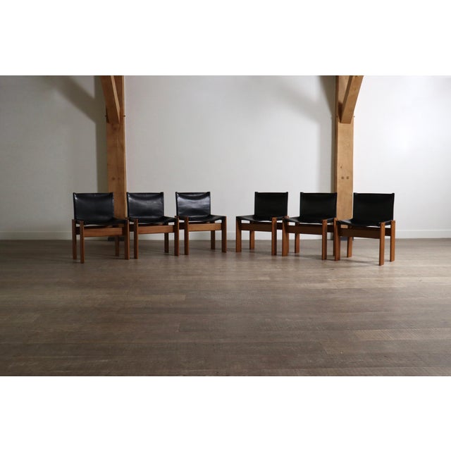 1970s Monk Dining Chairs by Afra and Tobia Scarpa for Molteni, Italy, 1974, Set of 6 For Sale - Image 5 of 12