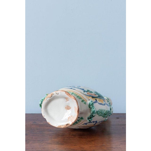 Blue & Green Bottle from Nevers Faience, 1750s For Sale - Image 9 of 11