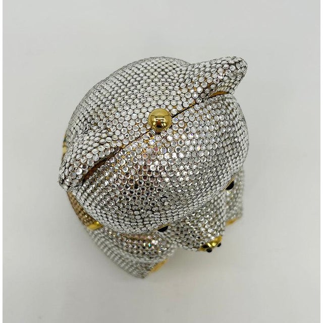 Green 1980s Judith Leiber Swarovski Crystal Spencer Bear Minaudiere For Sale - Image 8 of 11
