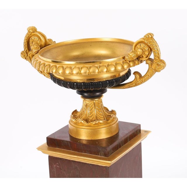 Antique French Grand Tour Ormolu, Bronze and Marble Tazzas, 19th Century, Set of 2 For Sale - Image 5 of 16