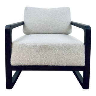 Modern Off-White Sherpa Lounge Chair For Sale