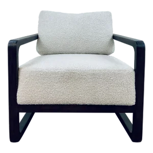 Modern Off-White Sherpa Lounge Chair