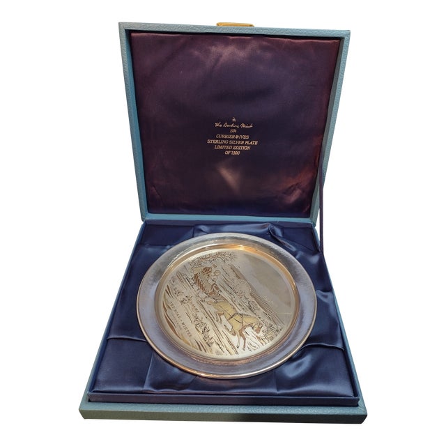 Currier & Ives 1972 Limited Edition "Christmas 1972" Sterling Silver Plate For Sale
