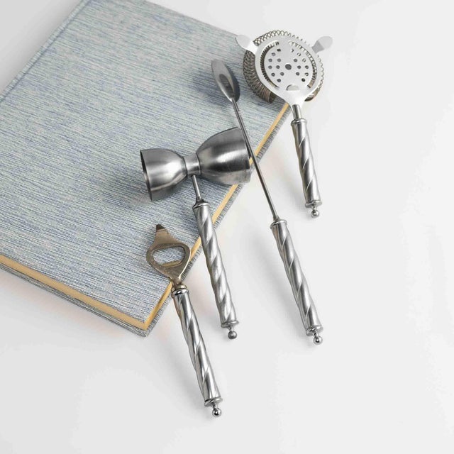 Vintage Italian Twist Handle Bar Tool Set - Set of 4 For Sale - Image 9 of 15