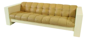 Late 20th Century Jules Heumann for Metropolitan Furniture Leather Sofa in Fiberglass Frame