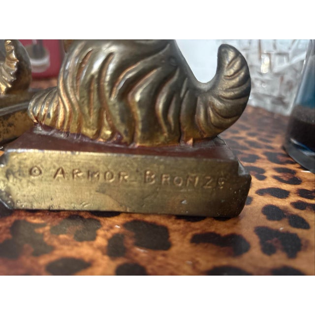 Armor Bronze Co. Scottie Dog Bookends Set Statue Set For Sale - Image 9 of 9