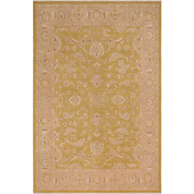 1980s 1980s Boho Chic Sun Faded Green/Brown Hand Knotted Wool Rug - 9'1" X 11'11" For Sale - Image 10 of 10