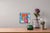 Hopscotch to the Moon features an engaging arrangement of geometric shapes and vibrant colors, creating a playful yet...