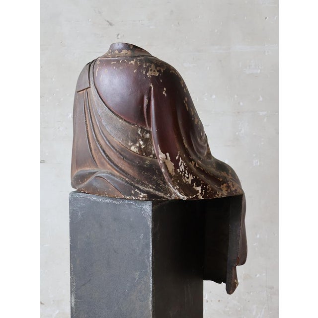 Japanese Kamakura or Muromachi Artist, Buddhist Monk's Robe, 1100s-1500s, Cedar For Sale - Image 6 of 18