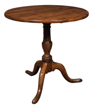 Antique Tripod Table, English, Oak, Beech, Tilt Top, Occasional, Side, Georgian