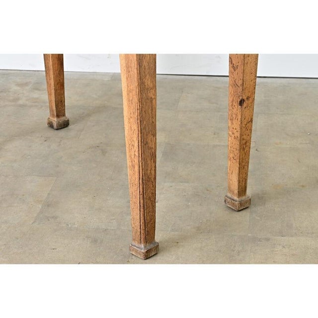 Gray French 19th Century Marble Top Oak Console For Sale - Image 8 of 13