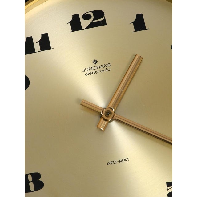 Junghans Brass Wall Clock with Leather Strap, 1960s For Sale - Image 15 of 18