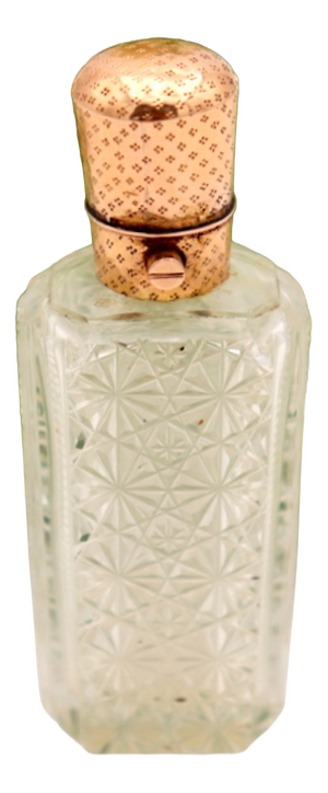 Glass Perfume Bottle with Gold Lid