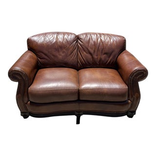 Robinson and Robinson Inc Leather Loveseat For Sale